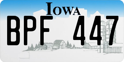 IA license plate BPF447