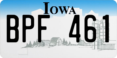 IA license plate BPF461