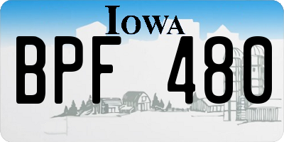 IA license plate BPF480