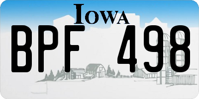 IA license plate BPF498