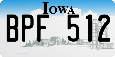 IA license plate BPF512