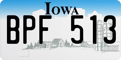 IA license plate BPF513