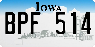 IA license plate BPF514
