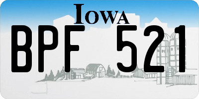 IA license plate BPF521