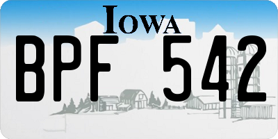 IA license plate BPF542