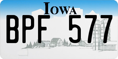 IA license plate BPF577