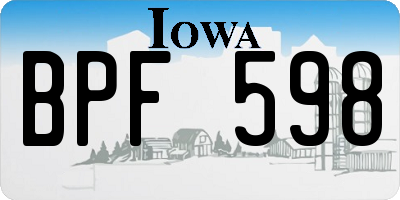 IA license plate BPF598
