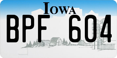 IA license plate BPF604