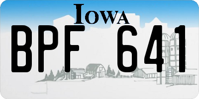 IA license plate BPF641