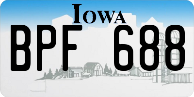 IA license plate BPF688