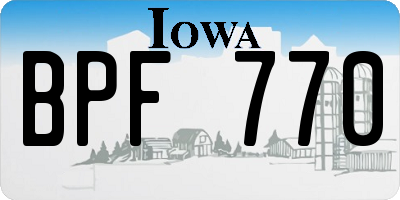 IA license plate BPF770