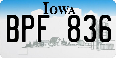 IA license plate BPF836