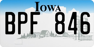 IA license plate BPF846