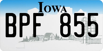 IA license plate BPF855