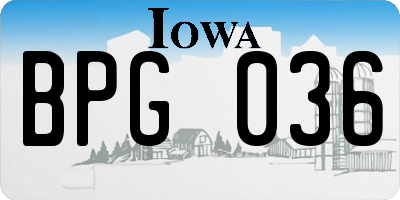 IA license plate BPG036