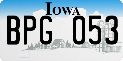IA license plate BPG053
