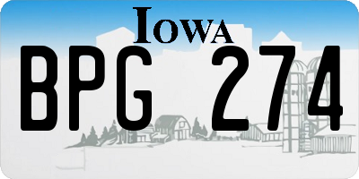 IA license plate BPG274
