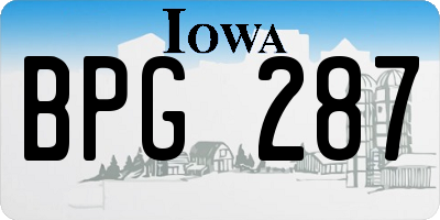 IA license plate BPG287