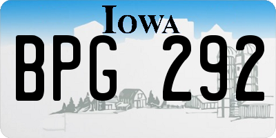 IA license plate BPG292