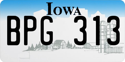 IA license plate BPG313