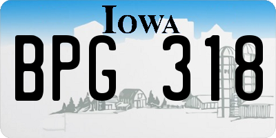 IA license plate BPG318