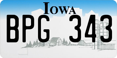 IA license plate BPG343