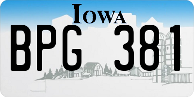 IA license plate BPG381