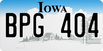 IA license plate BPG404