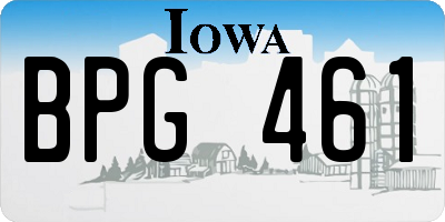 IA license plate BPG461