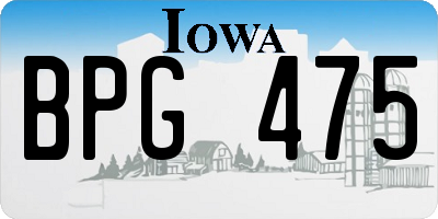 IA license plate BPG475