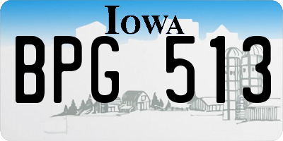 IA license plate BPG513