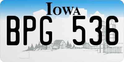 IA license plate BPG536