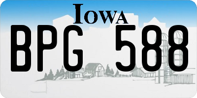 IA license plate BPG588