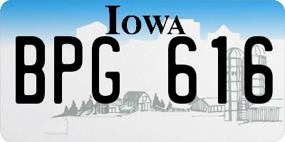 IA license plate BPG616