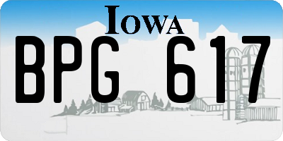 IA license plate BPG617