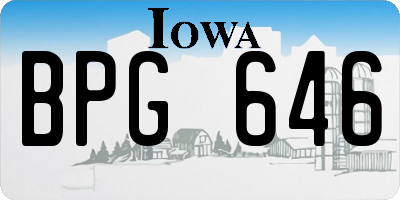 IA license plate BPG646