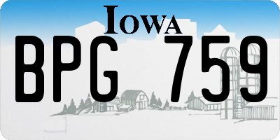 IA license plate BPG759
