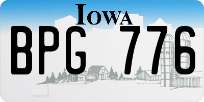 IA license plate BPG776