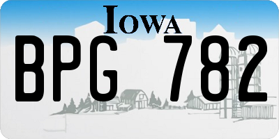 IA license plate BPG782