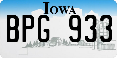 IA license plate BPG933