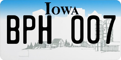 IA license plate BPH007