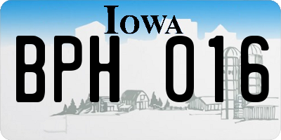 IA license plate BPH016