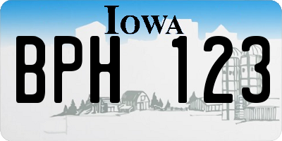 IA license plate BPH123