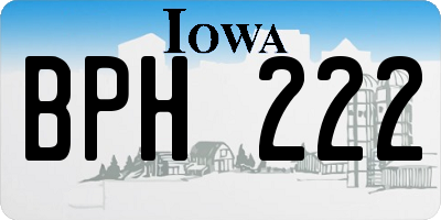 IA license plate BPH222