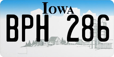 IA license plate BPH286