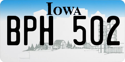 IA license plate BPH502
