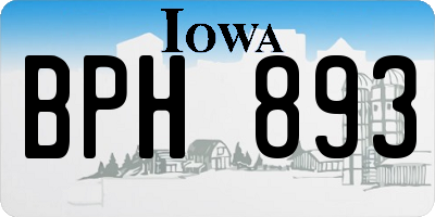 IA license plate BPH893
