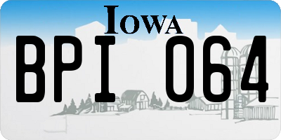 IA license plate BPI064