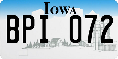 IA license plate BPI072