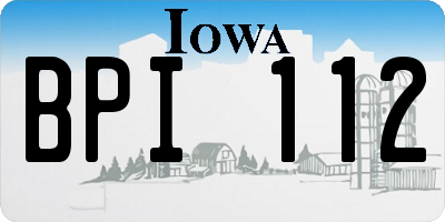 IA license plate BPI112